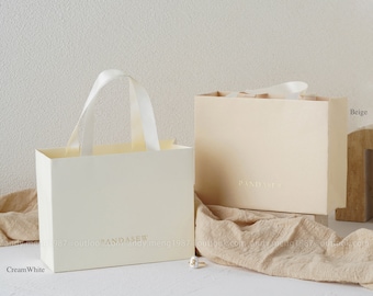 50pcs B1S Paper bag custom package bag with Logo Colorful Style B personalized logo mini shopping Paper Bag custom gift bags tote bag