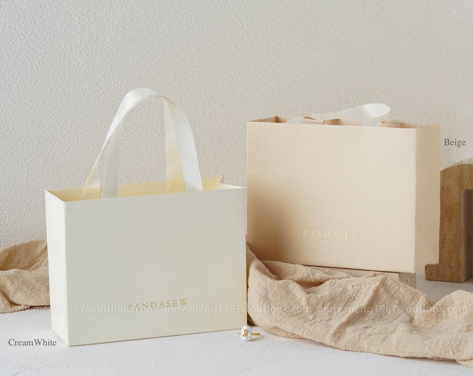 50pcs B1S Paper bag custom package bag with Logo Colorful Style B personalized logo mini shopping Paper Bag custom gift bags tote bag