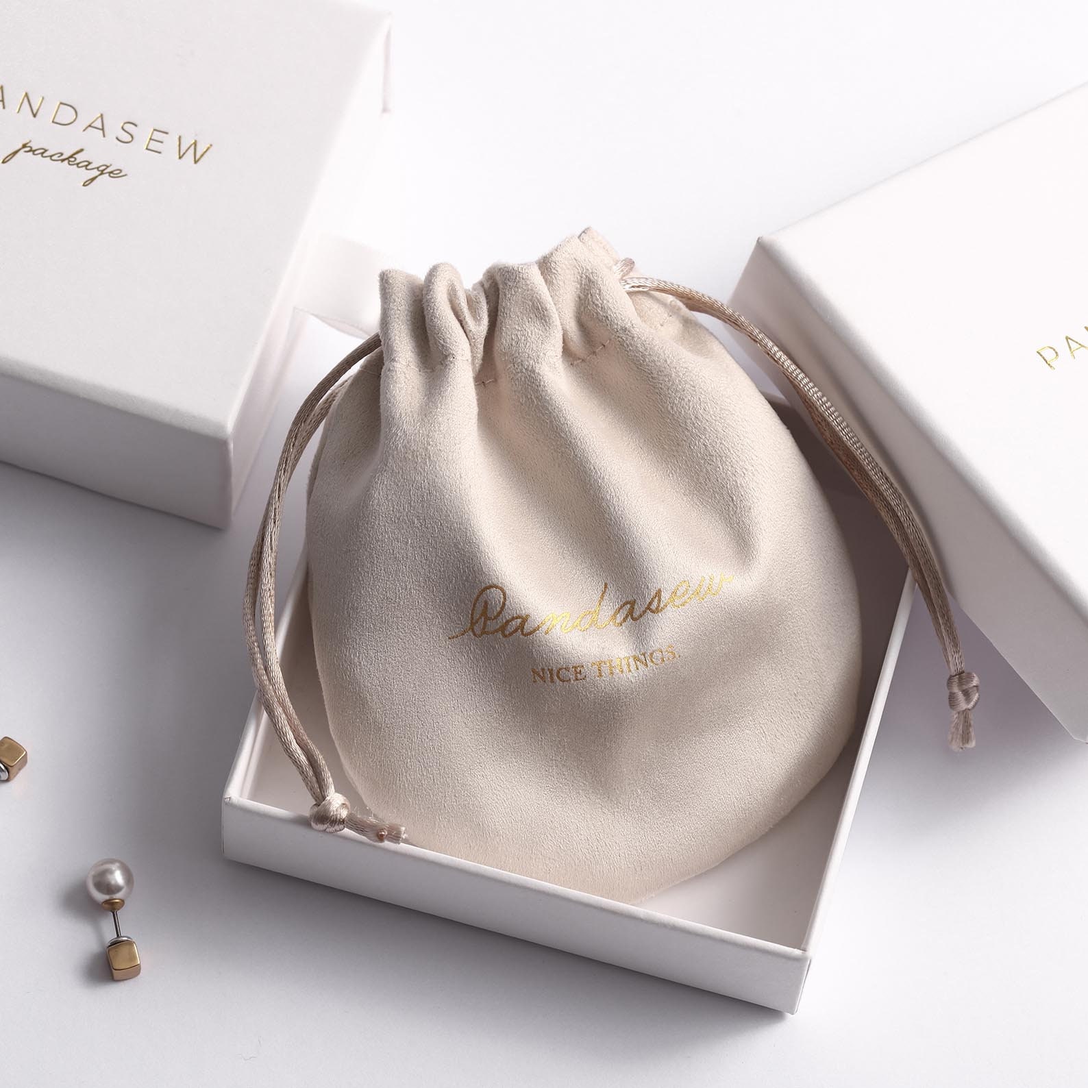 personalized logo print half round drawstring bags custom Jewelry