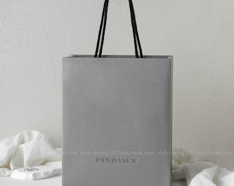 50 A6Y A6S Kraft Paper Gift Bags with Custom Logo - 9.5x4.7x11.5"