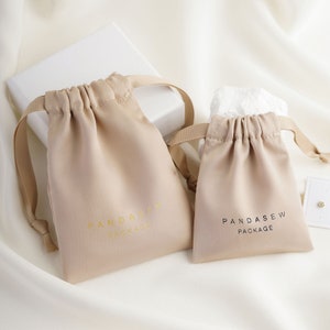 branded dense thick satin bag, soft hand feelings fabric