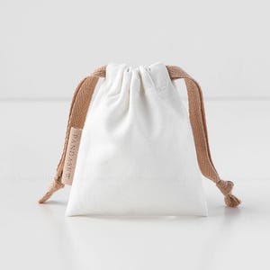 50 Canvas Drawstring Bags With Side Label: Personalized Jewelry Packaging with Ribbon