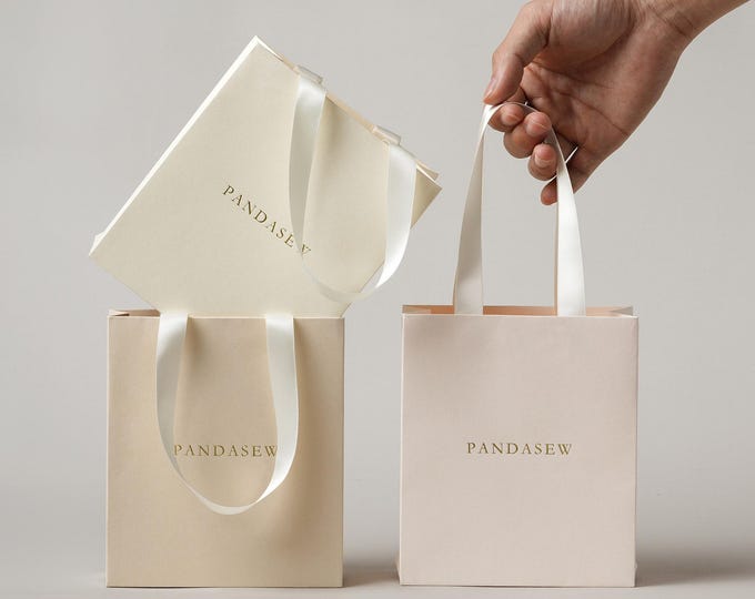 50pcs Custom Logo Paper Bags: FSC Small Business Packaging