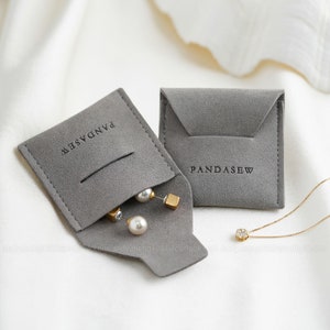 grey color 14 mm thickness microfiber buckle pouch,  luxurious fabric bag