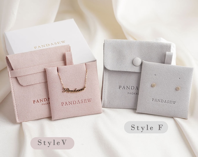50 set custom jewelry package pouch bag  with insert card Logo printed small packaging bags  wholesale NOTE me  earrings or necklace pad