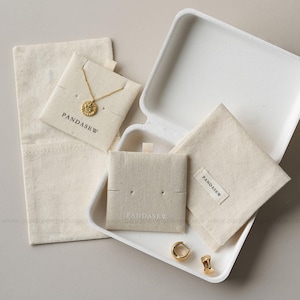 necklace and earrings insert pad with flap bag set, customized jewellery box with bag set