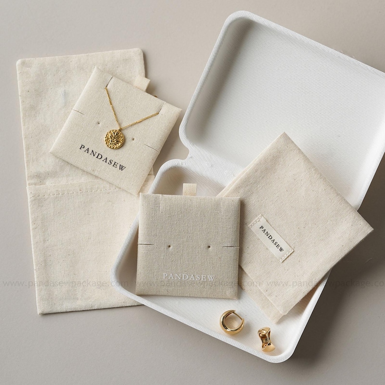 necklace and earrings insert pad with flap bag set, customized jewellery box with bag set