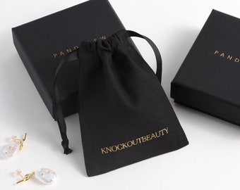 50pc Small Cardboard Jewelry Box Custom Logo: White or Black Lid & Base