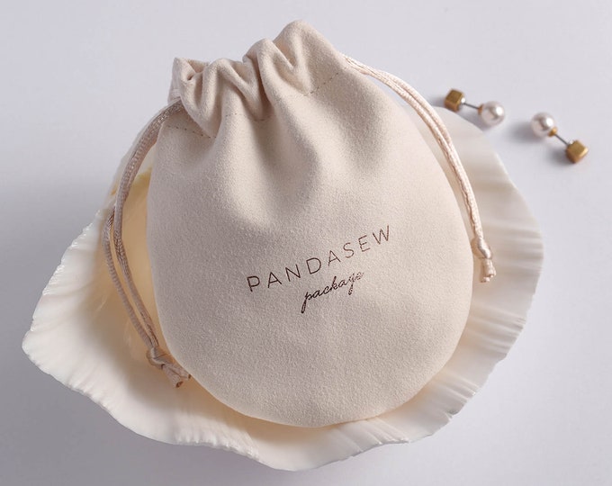 100 personalized deboss logo print half round drawstring bags custom Jewelry bags velvet pouch skincare products packaging bag pouches
