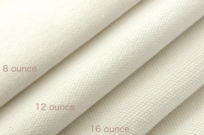 different thickness of cotton canvas fabric