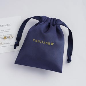 100pcs Satin drawstring bags custom dust bags Jewelry package pouch Navy blue