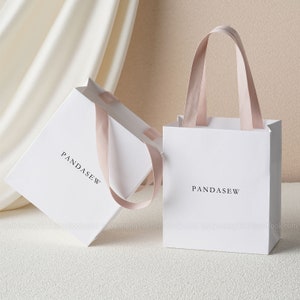 50pcs A1S Paper bag custom jewelry package bag with Logo personalized mini shopping Paper Bag custom gift bags kraft thank you wedding bag