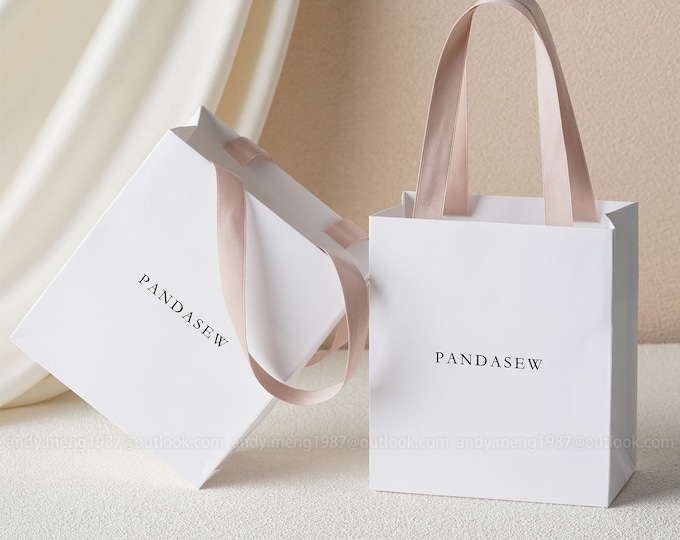 50pcs A1S Paper bag custom jewelry package bag with Logo personalized mini shopping Paper Bag custom gift bags kraft thank you wedding bag