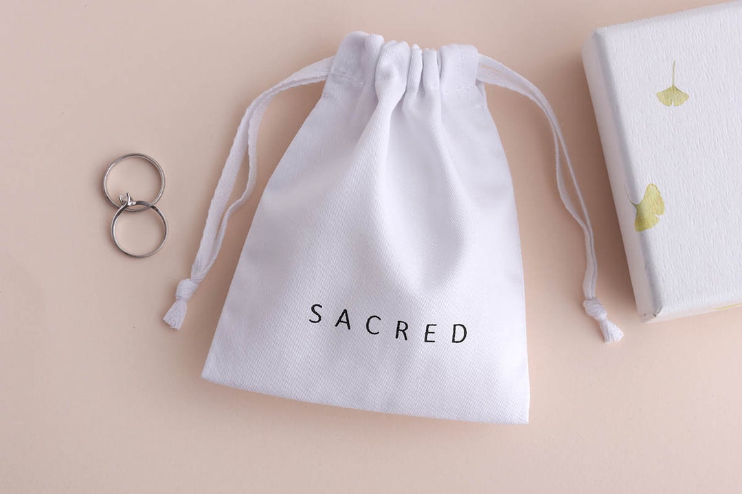 50 Custom Cotton Drawstring Pouch: Personalized Logo Gift Bags - Etsy ...