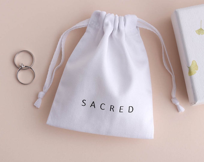 50 Custom cotton drawstring pouch personalized LOGO printed gift packaging cosmetic bags jewelry packaging pouch bag
