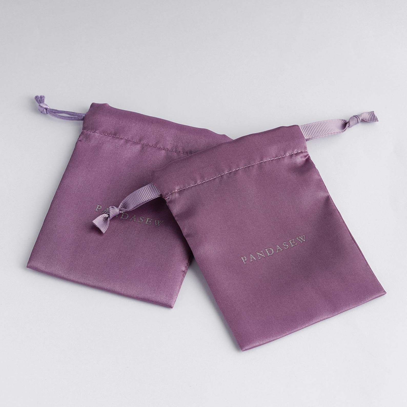 100pcs Purple Satin Drawstring Bags Custom Dust Bags Jewelry Package