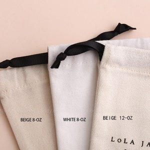 50pcs custom jewelry packaging pouch Cotton canvas bags personalized logo with ribbon bag chic small pouch jewellery packaging PandaSew zdjęcie 4