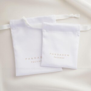 50pcs Dense silk satin textile drawstring bag custom pouch branded gift bags image 19