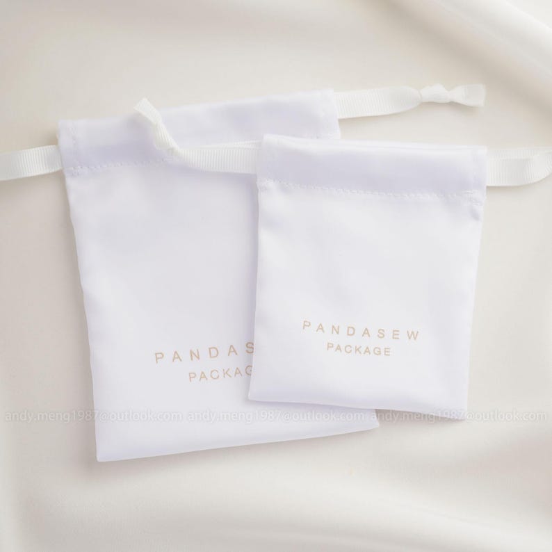 50pcs Dense silk satin textile drawstring bag custom pouch branded gift bags image 19