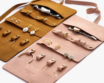 10PCS 38x18cm Customize Microfiber Travel Jewelry Case with logo, Jewelry Organizer Roll Earring Ring Necklace Pouch Travel Jewelry Roll