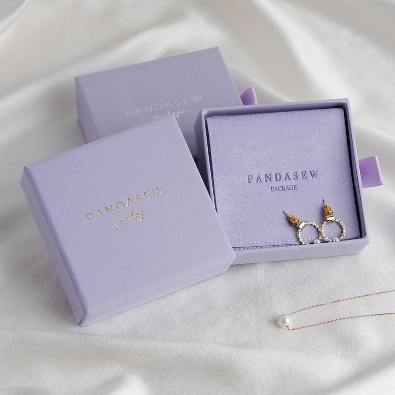 50pcs 9*9*3.5cm Paper box custom jewelry box with bag pouch personalized logo image 15