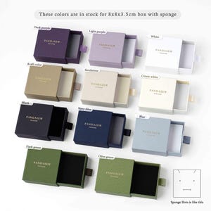 Custom Logo Jewelry Packaging Boxes, 50 pcs Drawer Paper Boxes With Sponge, Pouch Option Box(include sponge)