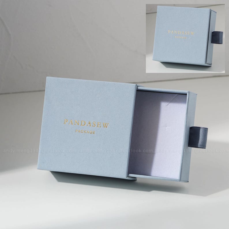 Custom Logo Jewelry Packaging Boxes, 50 pcs Drawer Paper Boxes With Sponge, Pouch Option image 20
