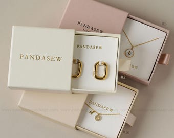 50sets 9*9*3.5cm jewelry packaging box personalized logo with different style cards