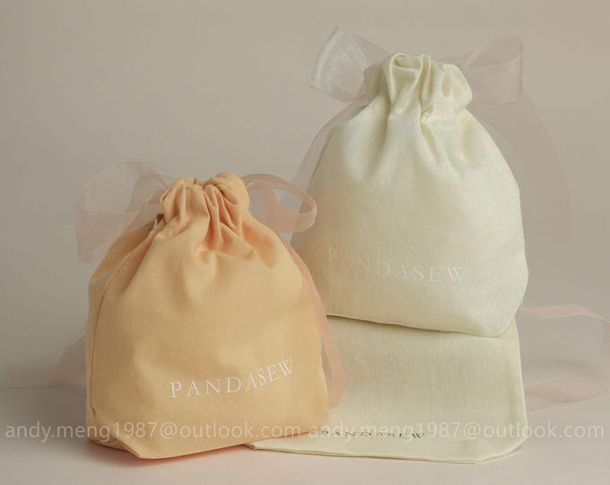 50pcs Multicolor Personalized Jewellery Packaging Bags, Perfume Packaging, Bath Bombs Custom Drawstring Flat Bottom Cotton Pouch