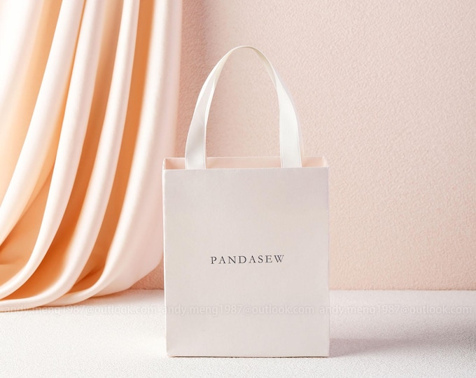 50pcs A1S B1S Horizontal or Vertical Mini Shopping Paper Bag with Personalized Ribbon