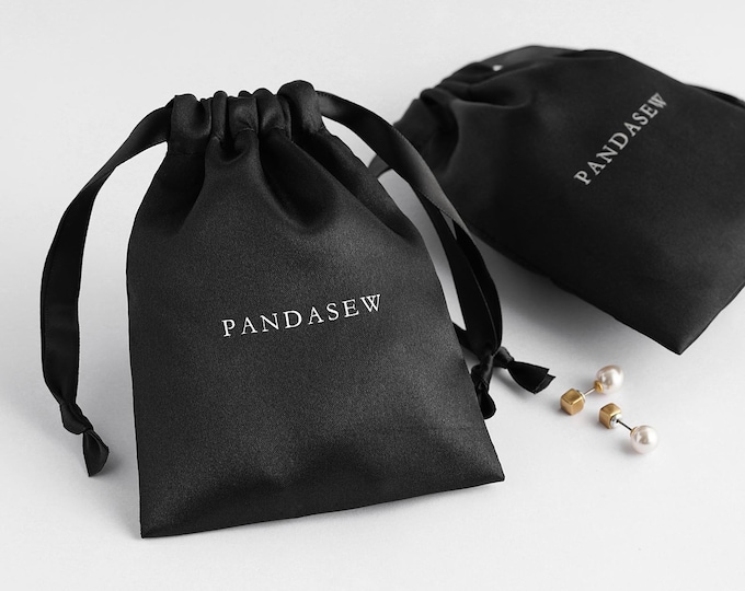 100pcs black satin drawstring bags custom dust bags personalization Shoe Storage Bag Travel package logo printed toy sunglasses gift bags