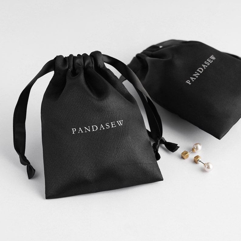 black satin drawstring bag