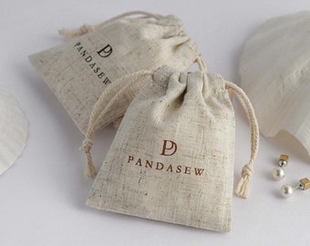 50 custom linen drawstring bag personalized drawstring pouch with Business LOGO  Promotional Bags Pouch gift bag Jewelry Bags