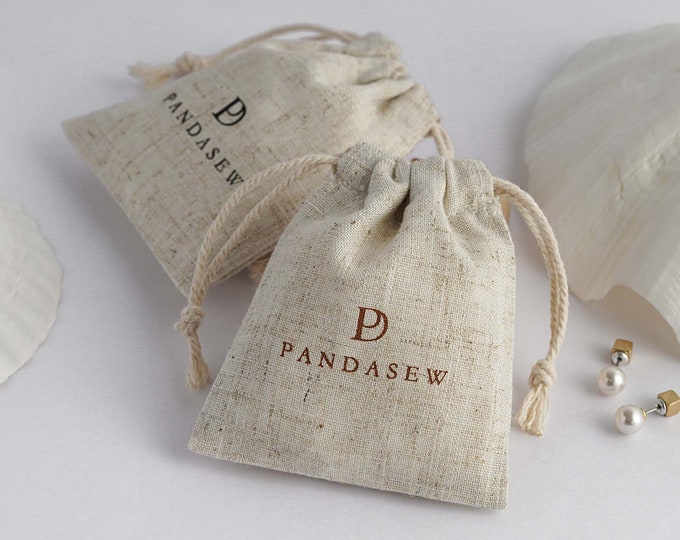 50 custom linen drawstring bag personalized drawstring pouch with Business LOGO  Promotional Bags Pouch gift bag Jewelry Bags
