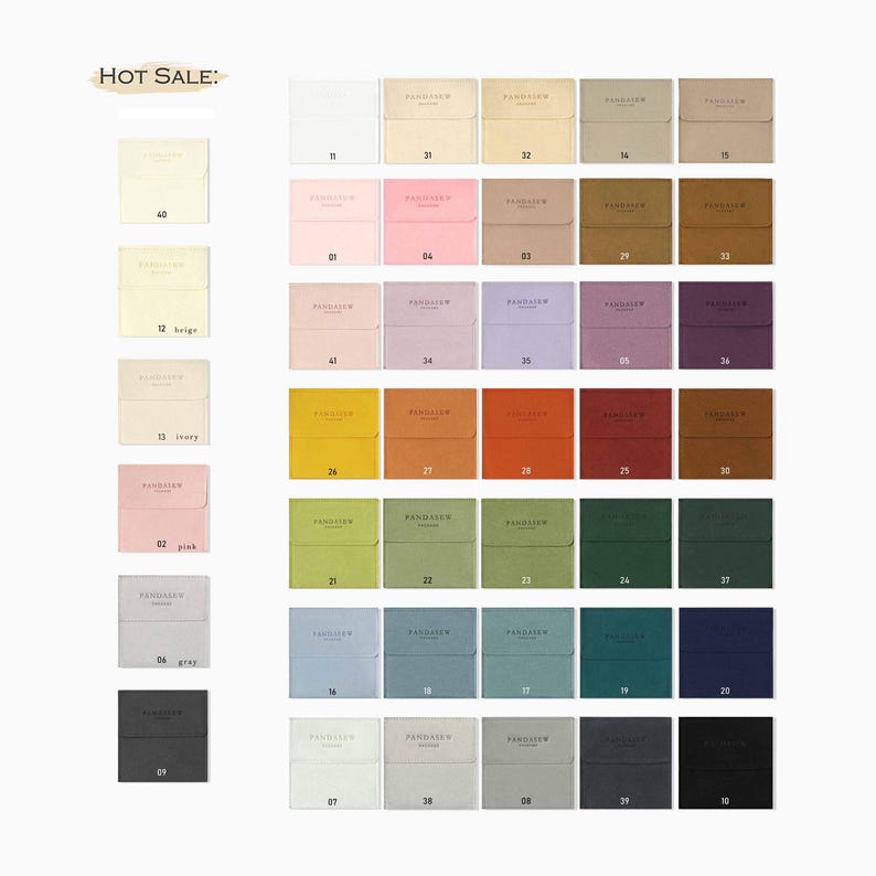 Jewelry package bag color chart