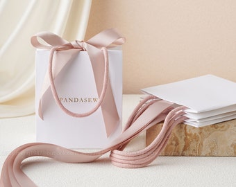 50pcs A1YS Paper bag custom jewelry package bag bow tie tote bag with Logo personalized logo shopping hand holder Paper Bag Gift Bag