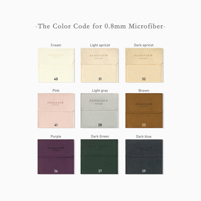 custom jewelry packaging bags color code