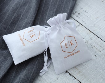 50 white custom drawstring bags  white cotton bags personalized logo name print jewelry packaging bags pouches chic wedding favor bags