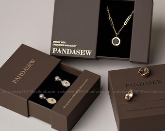 50pcs 9x9x3.5cm 8 colors drawer box for jewelry packaging custom logo