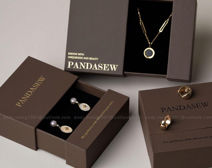 50pcs 9x9x3.5cm 8 colors drawer box for jewelry packaging custom logo