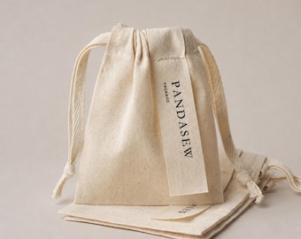 100pcs Custom Drawstring Cotton Bag Gift Pouch with LOGO Printing