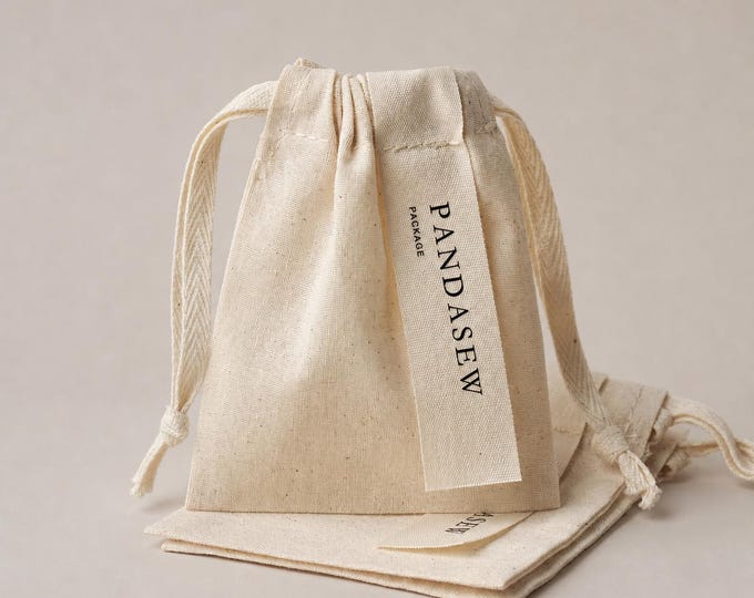 100pcs Custom Drawstring Cotton Bag Gift Pouch with LOGO Printing