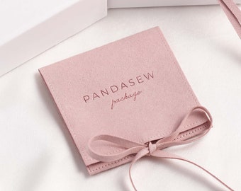 50pcs pink custom logo envelope bag for Brooch Necklace earrings bracelets Watch packaging pouch