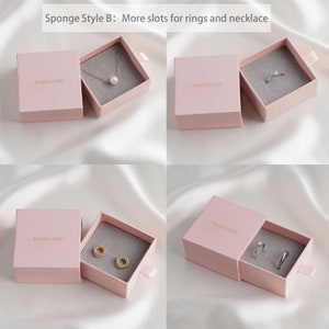 50pcs 6*6*3.5cm Paper Box Custom Ring Box With Sponge Personalized Logo ...