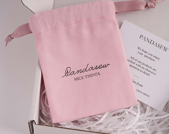 50pcs Thick twill cotton pouch custom jewelry package pouch with Logo printed  personalized logo with ribbon small necklace earring bag