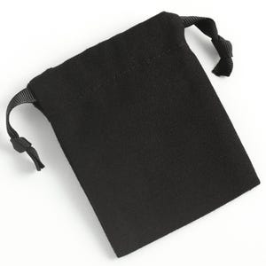 black canvas drawstring bag