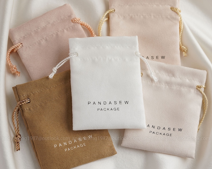 100pcs custom packging bags logo print custom Jewellery package bag Jewelry bag velvet  pouch dusty bags shoe package wholesale bulk
