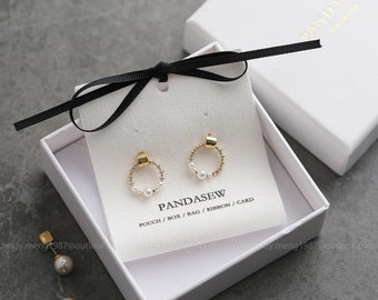 100pcs Custom Logo Fabric Earring Cards: Jewelry Display Packaging