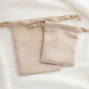 50pcs Dense silk satin textile drawstring bag custom pouch branded gift bags image 16