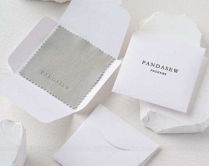 100PCS 8x8cm silver polishing cloth Personalized Jewelry Cleaning Cloth, Custom Logo treated Silver Polishing Cloth White Gray Black Pink